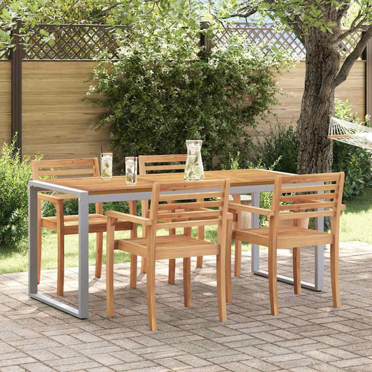 Tuinstafel Grijs 180 x 90 x 75 cm Massief Acaciahout is nu te koop bij PeponiXL, paradijselijk wonen!