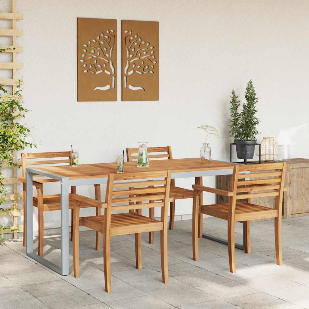 Tuinstafel Grijs 180 x 90 x 75 cm Massief Acaciahout is nu te koop bij PeponiXL, paradijselijk wonen!