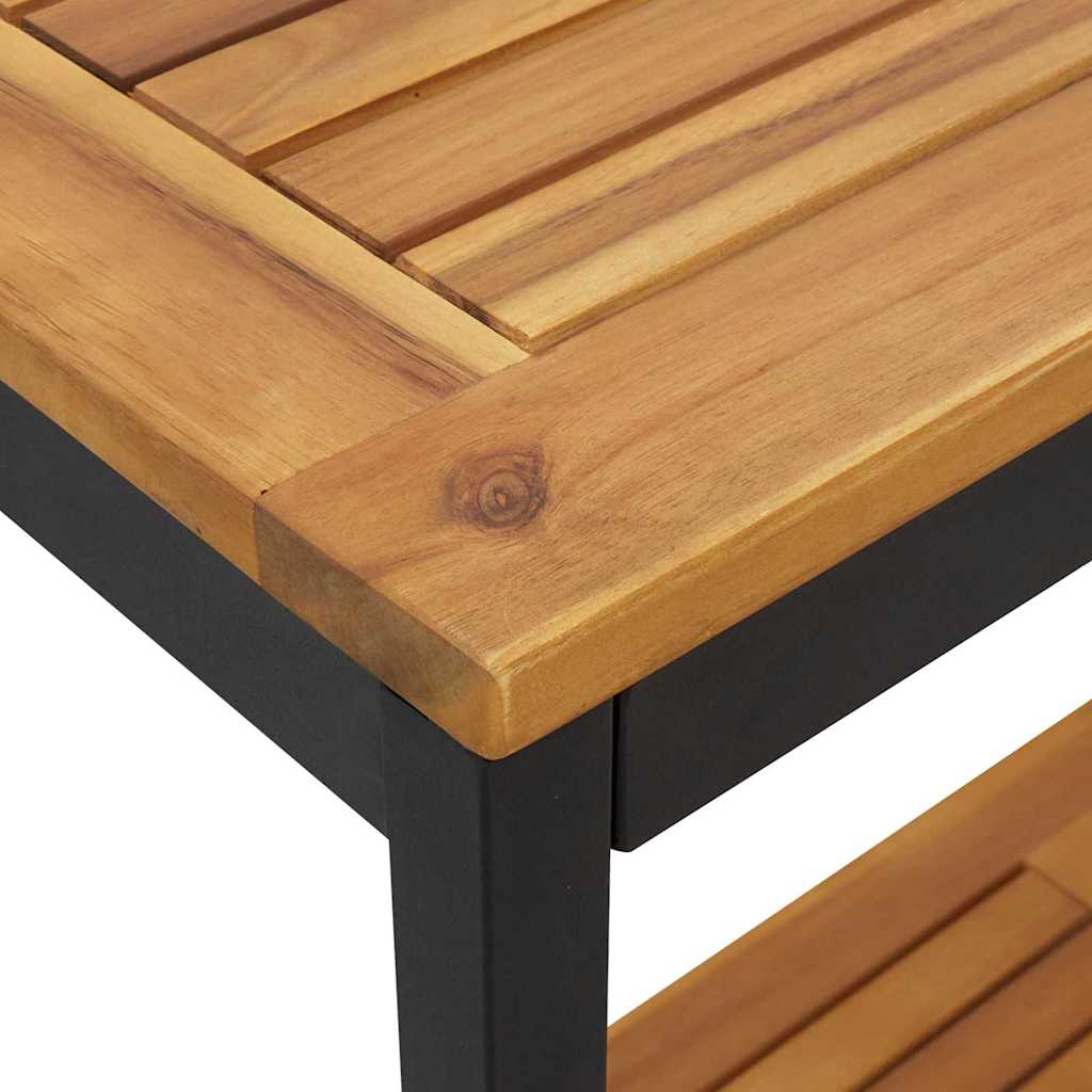 Buiten Tafel met opslag Naturel en Zwart 110 x 35 x 75 cm