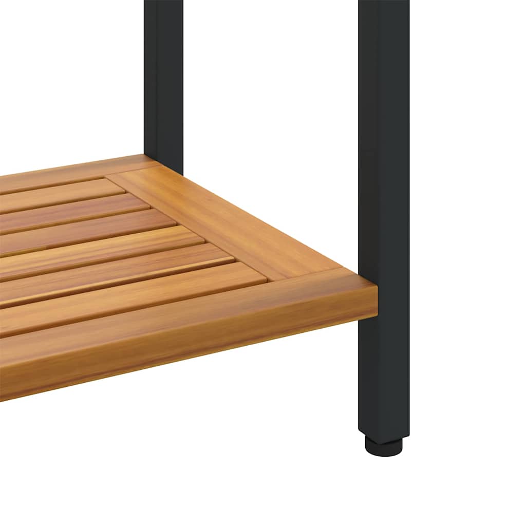 Buiten Tafel met opslag Naturel en Zwart 110 x 35 x 75 cm