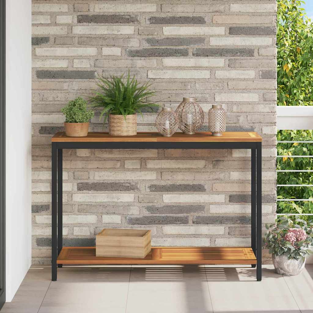 Buiten Tafel met opslag Naturel en Zwart 110 x 35 x 75 cm