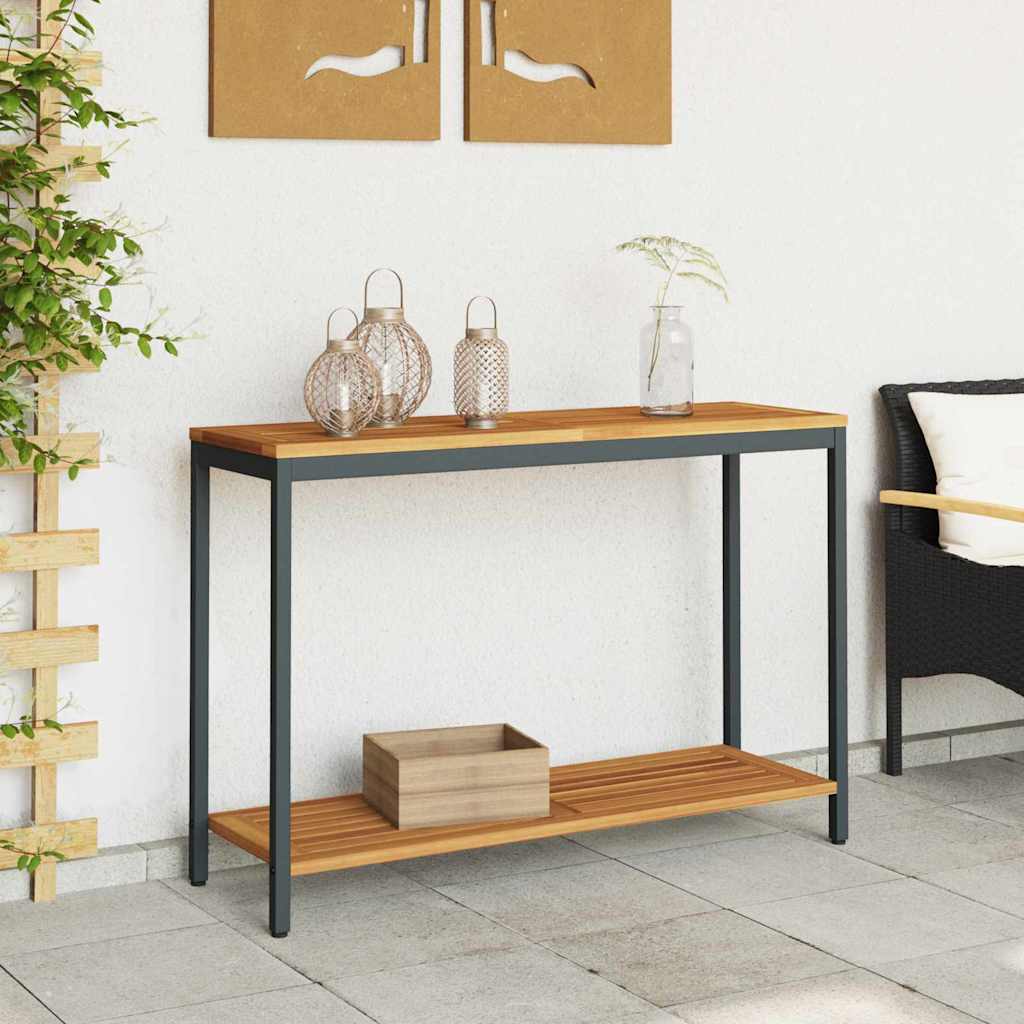 Buiten Tafel met opslag Naturel en Zwart 110 x 35 x 75 cm