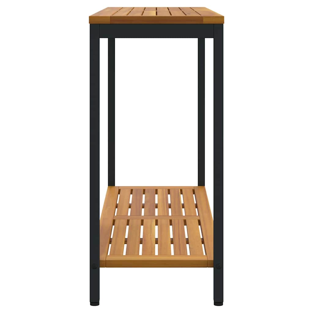 Buiten Tafel met opslag Naturel en Zwart 110 x 35 x 75 cm