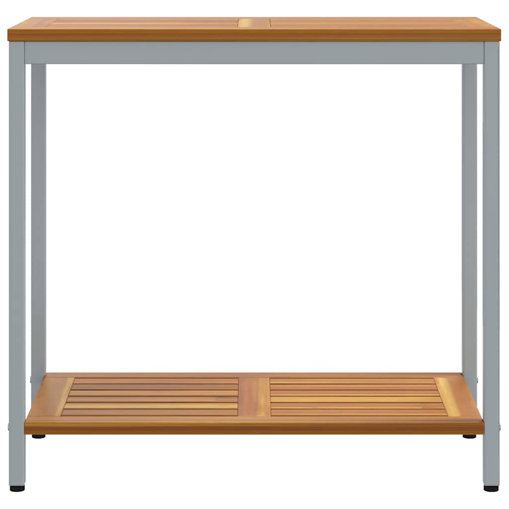 Buiten Tafel met opslag Natuurlijk en Grijs 80 x 35 x 75 cm is nu te koop bij PeponiXL, paradijselijk wonen!