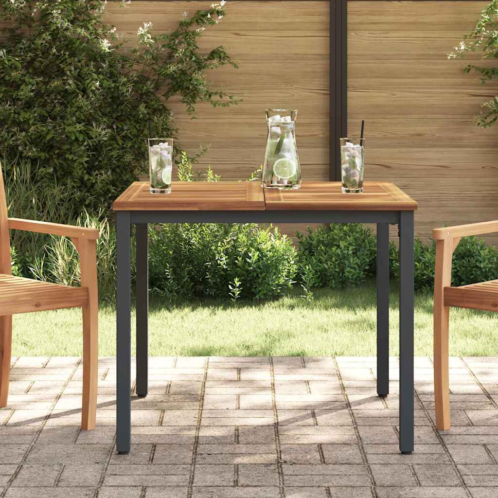 Buiten Tafel Natuurlijk en Zwart 90 x 90 x 75 cm