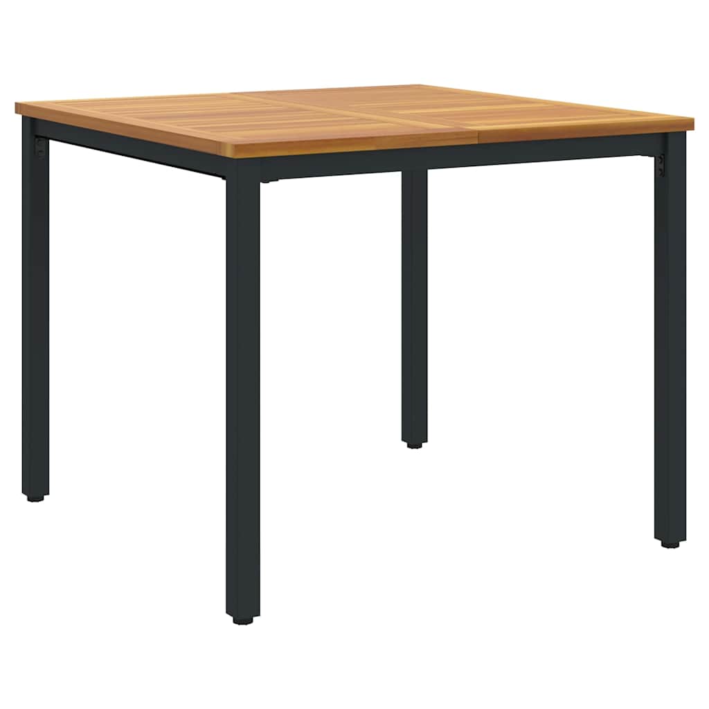 Buiten Tafel Natuurlijk en Zwart 90 x 90 x 75 cm
