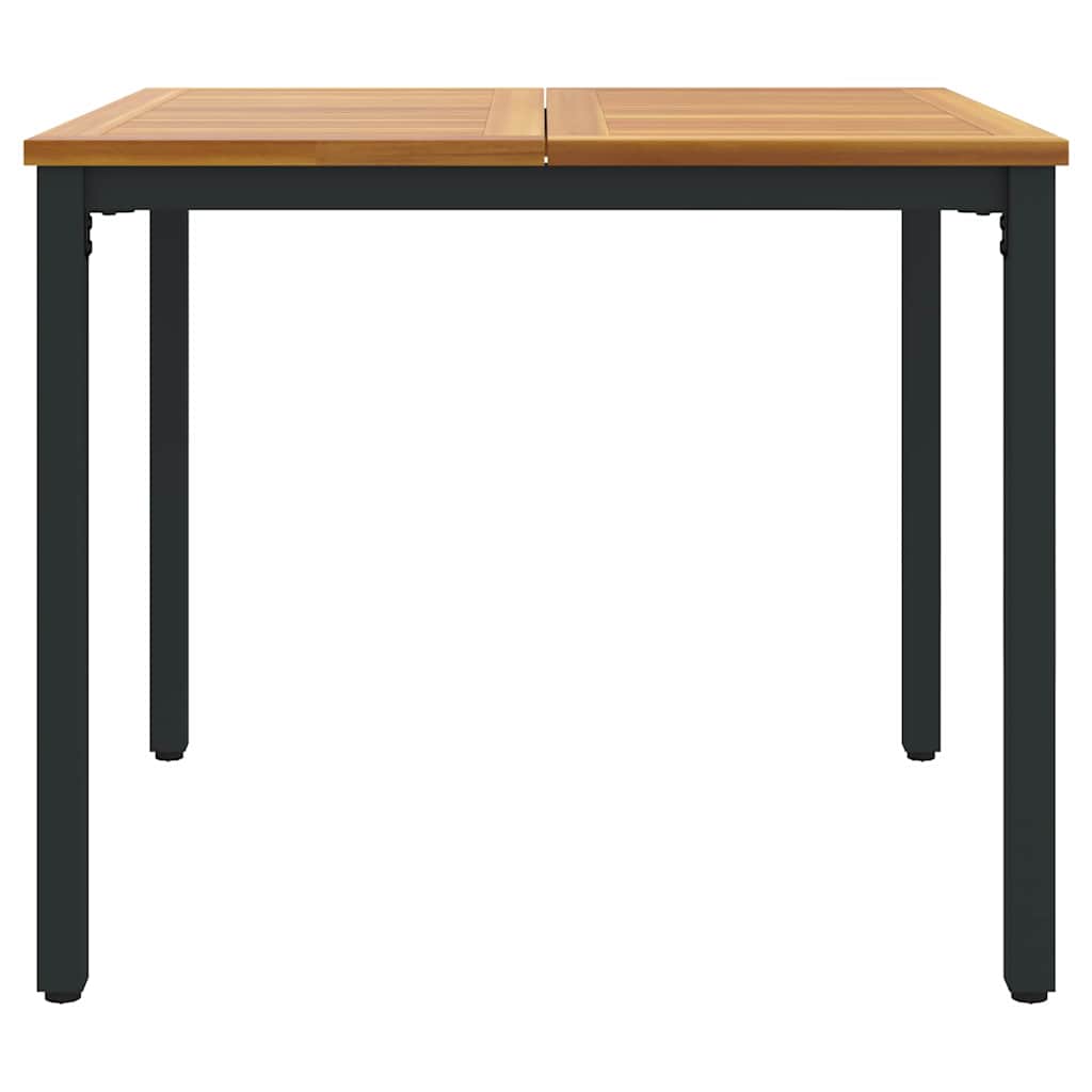 Buiten Tafel Natuurlijk en Zwart 90 x 90 x 75 cm
