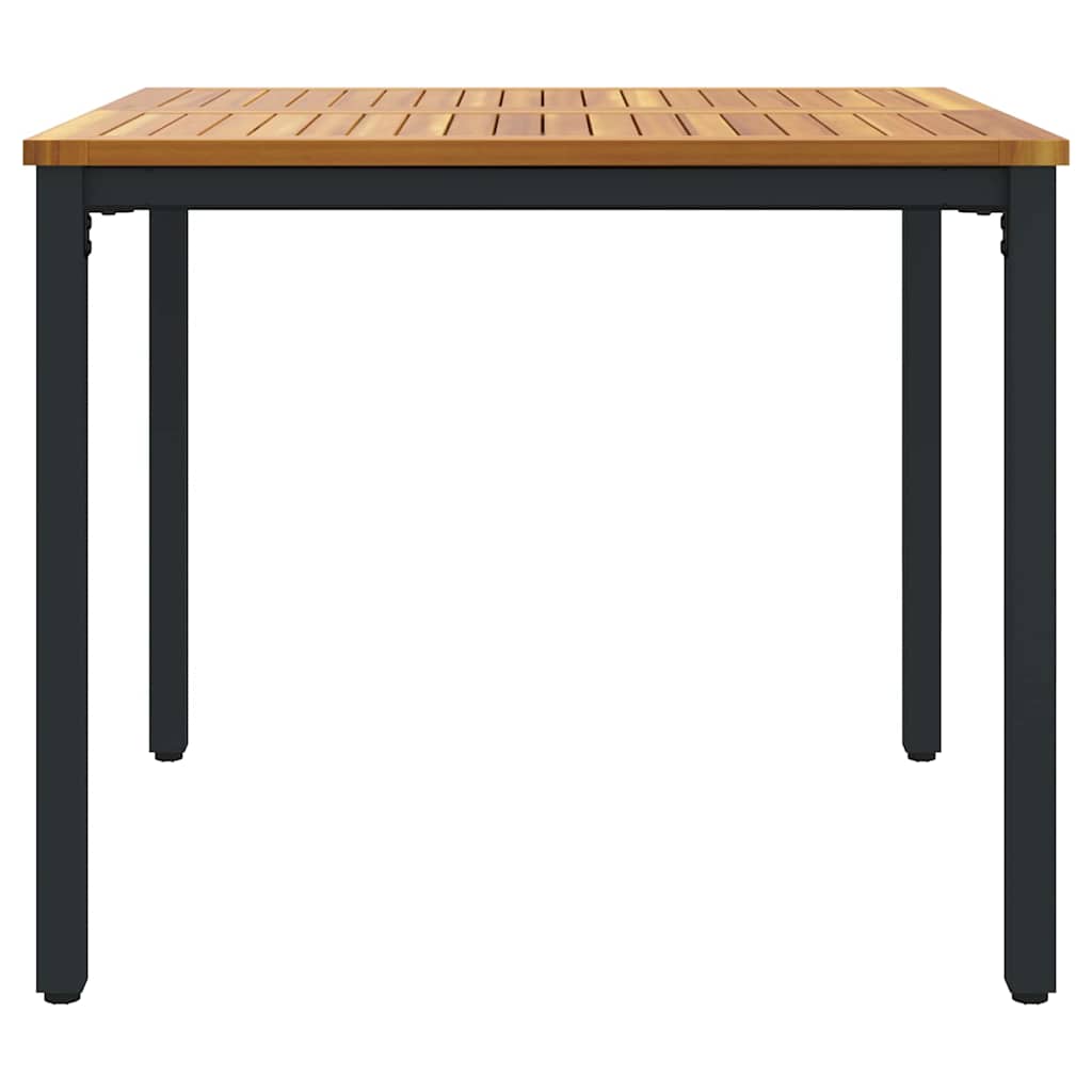 Buiten Tafel Natuurlijk en Zwart 90 x 90 x 75 cm
