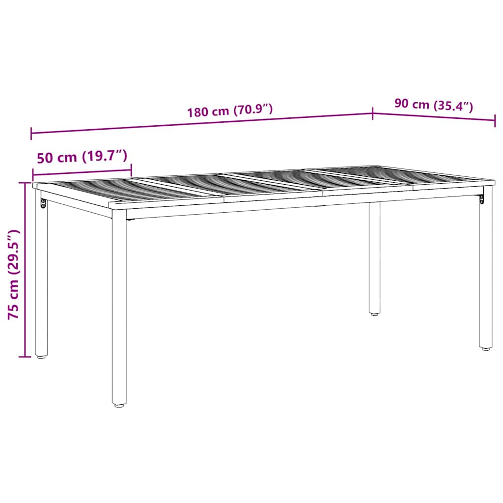 Buiten Tafel Natuurlijk en Grijs 180 x 90 x 75 cm is nu te koop bij PeponiXL, paradijselijk wonen!