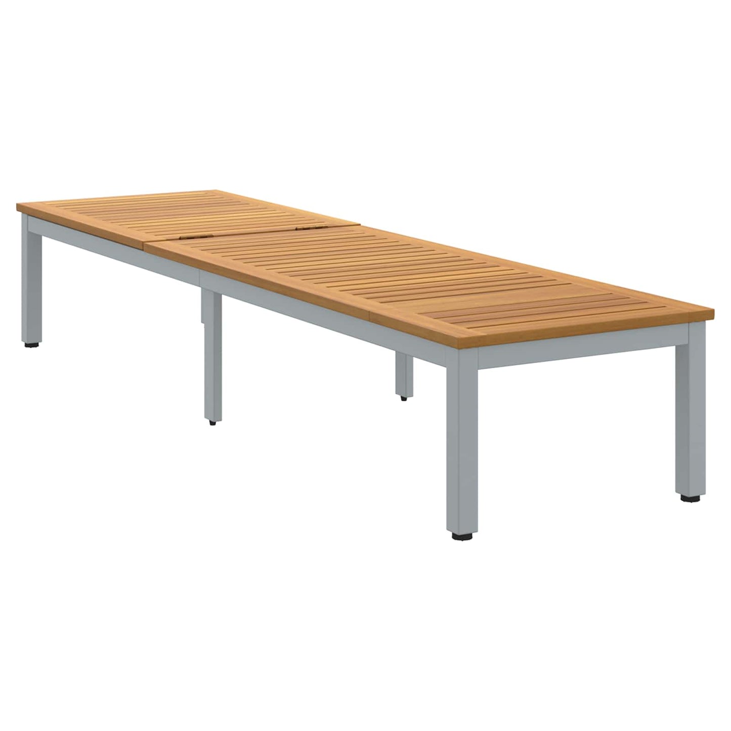 Ligbed Grijs 200 x 55 x 35 cm Massief Acaciahout is nu te koop bij PeponiXL, paradijselijk wonen!