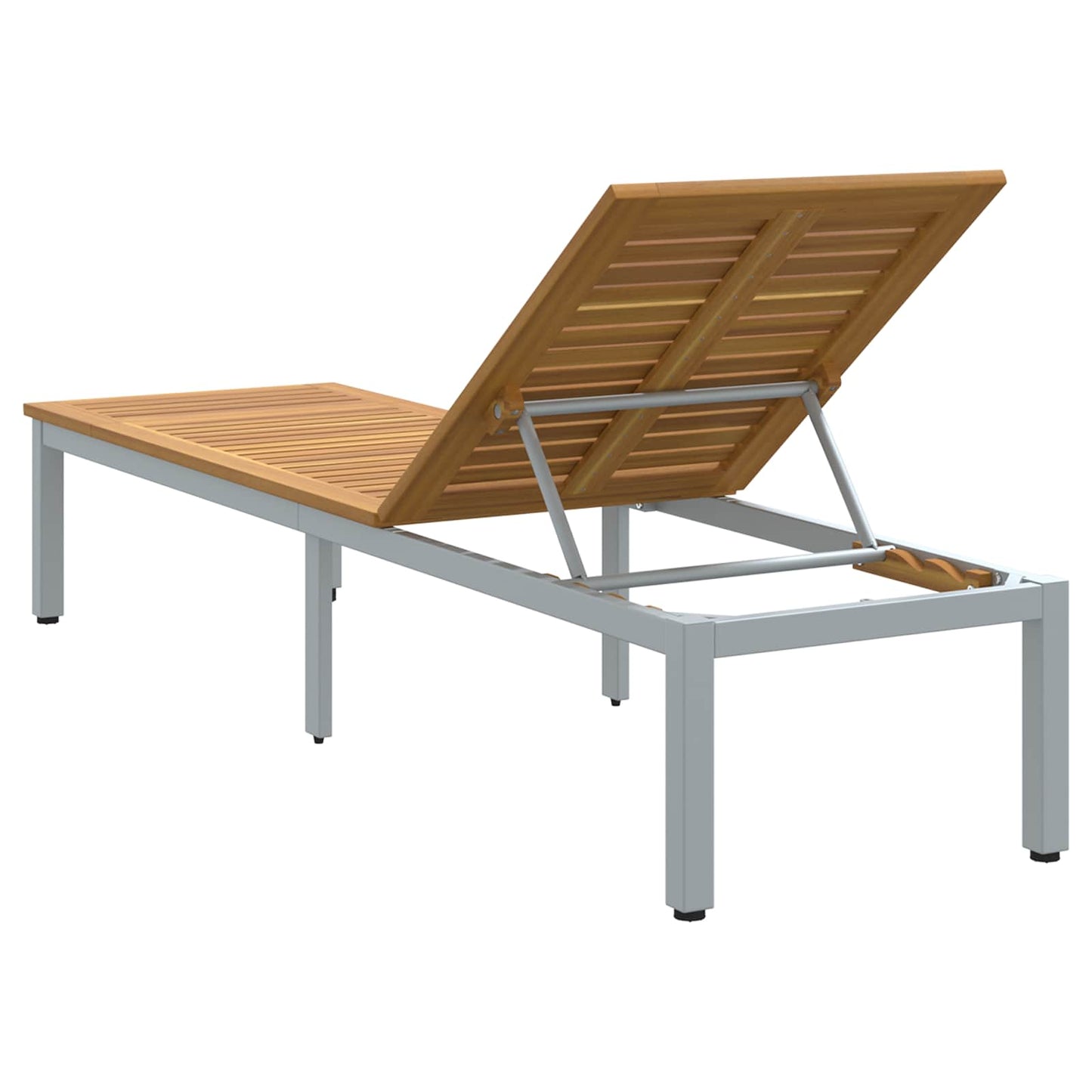 Ligbed Grijs 200 x 55 x 35 cm Massief Acaciahout is nu te koop bij PeponiXL, paradijselijk wonen!