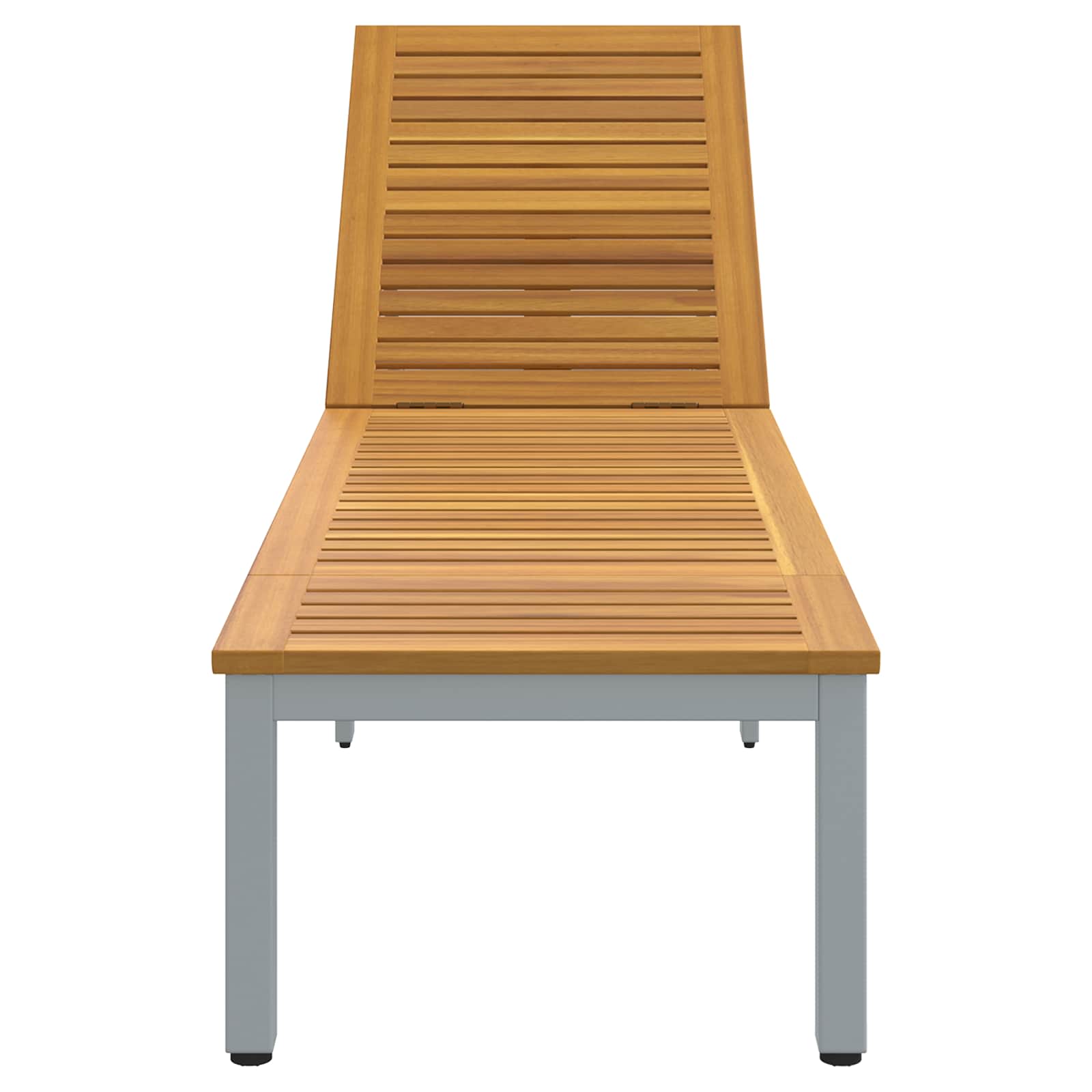 Ligbed Grijs 200 x 55 x 35 cm Massief Acaciahout is nu te koop bij PeponiXL, paradijselijk wonen!