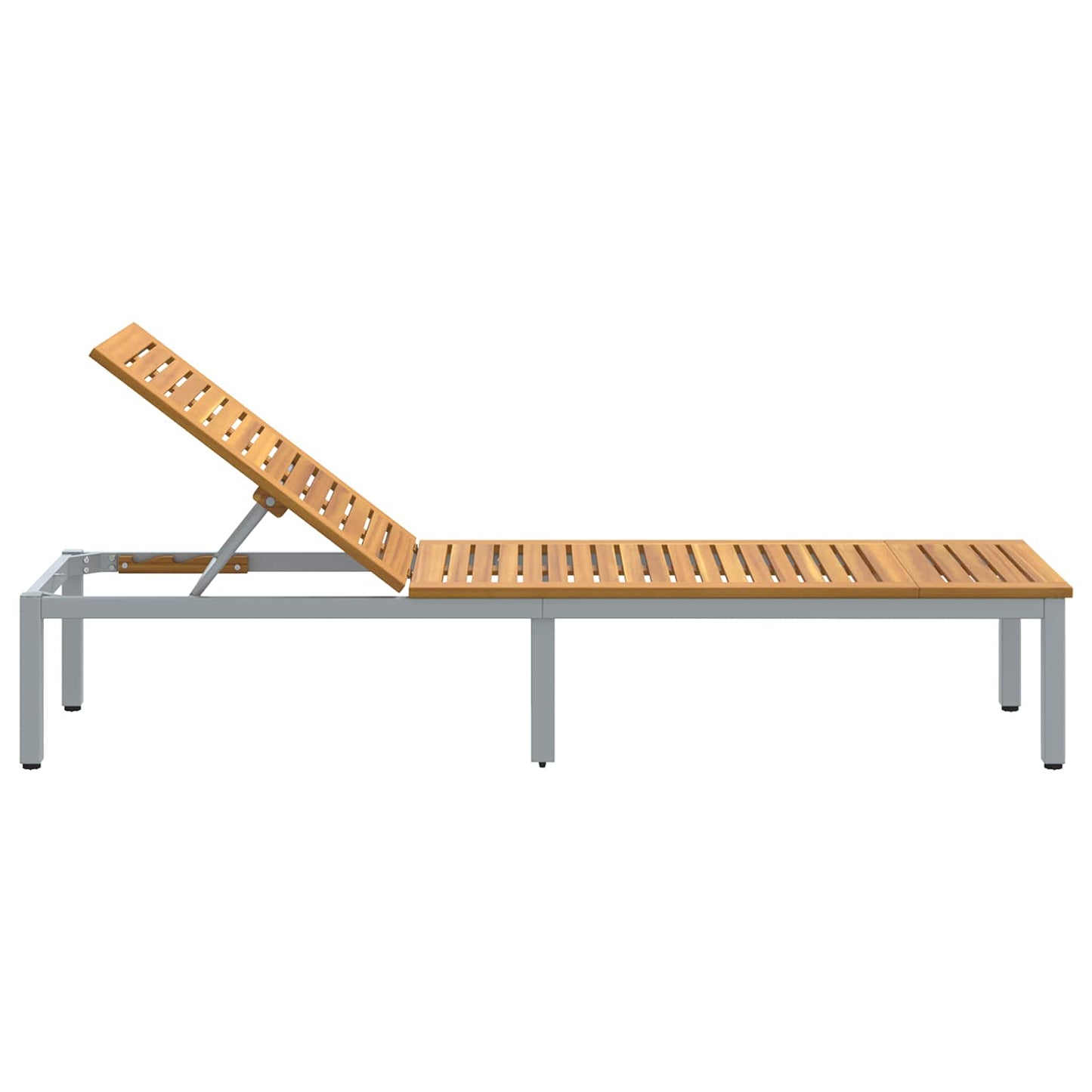 Ligbed Grijs 200 x 55 x 35 cm Massief Acaciahout is nu te koop bij PeponiXL, paradijselijk wonen!
