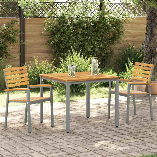 Tuinstoel 2 pcs Bruin 56 x 57 x 87 cm Massief Acaciahout is nu te koop bij PeponiXL, paradijselijk wonen!