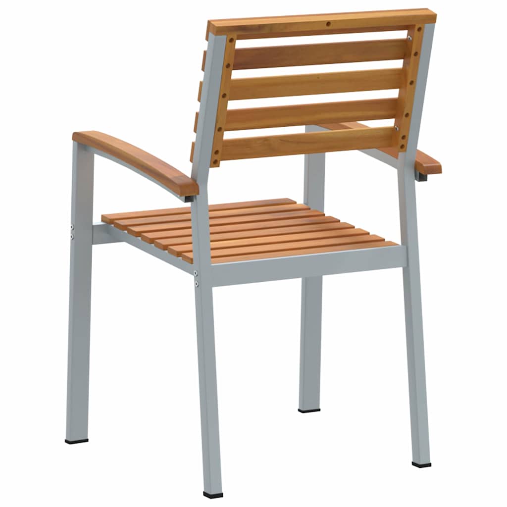 Tuinstoel 4 pcs Bruin 56 x 57 x 87 cm Massief Acaciahout is nu te koop bij PeponiXL, paradijselijk wonen!