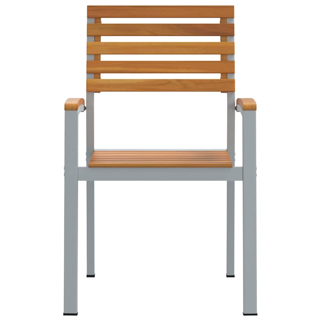 Tuinstoel 4 pcs Bruin 56 x 57 x 87 cm Massief Acaciahout is nu te koop bij PeponiXL, paradijselijk wonen!