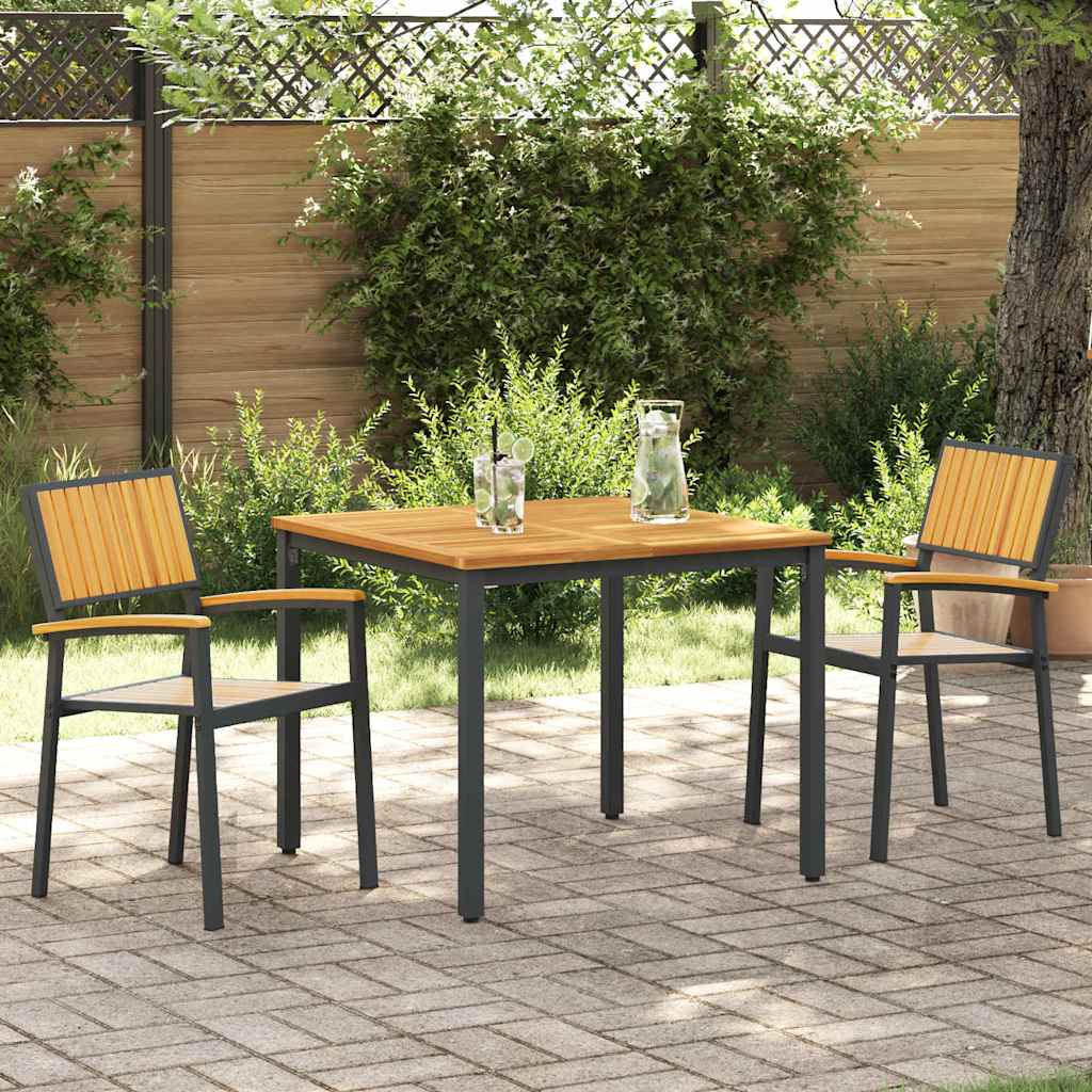Stapelstoel 2 pcs Bruin 56 x 57 x 87 cm Massief Acaciahout is nu te koop bij PeponiXL, paradijselijk wonen!