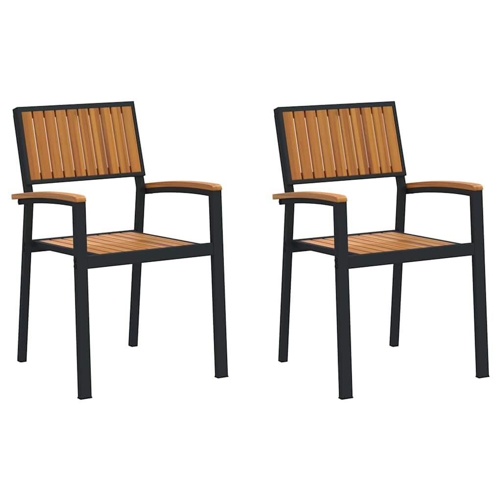 Stapelstoel 2 pcs Bruin 56 x 57 x 87 cm Massief Acaciahout is nu te koop bij PeponiXL, paradijselijk wonen!