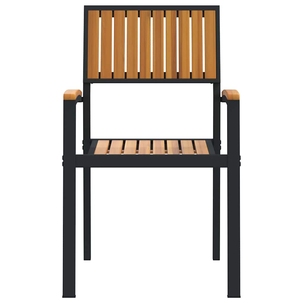 Stapelstoel 2 pcs Bruin 56 x 57 x 87 cm Massief Acaciahout is nu te koop bij PeponiXL, paradijselijk wonen!