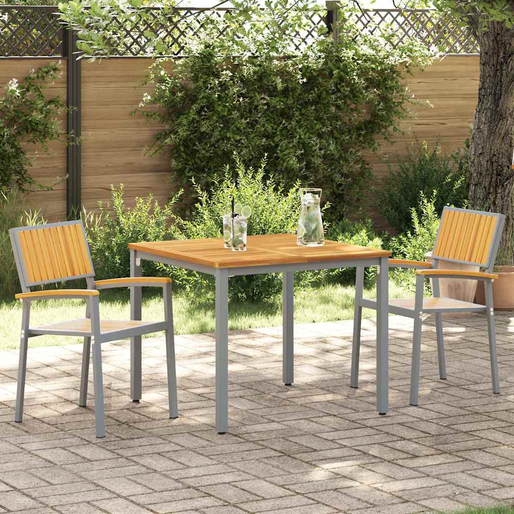 Stapelstoel 2 pcs Bruin 56 x 57 x 87 cm Massief Acaciahout is nu te koop bij PeponiXL, paradijselijk wonen!