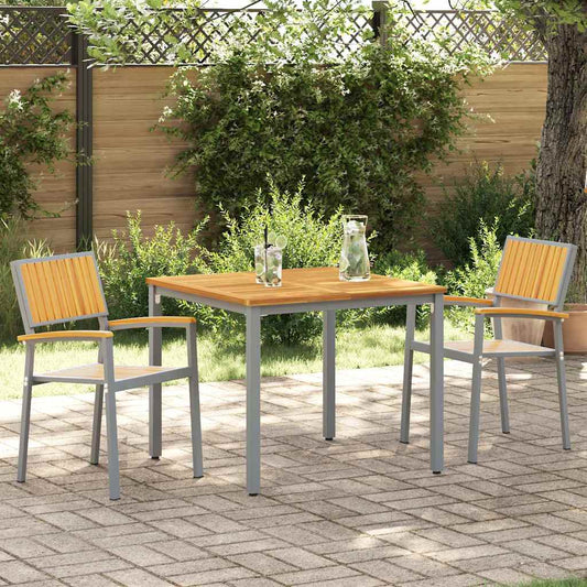 Stapelstoel 2 pcs Bruin 56 x 57 x 87 cm Massief Acaciahout is nu te koop bij PeponiXL, paradijselijk wonen!