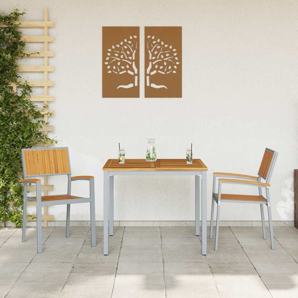 Stapelstoel 2 pcs Bruin 56 x 57 x 87 cm Massief Acaciahout is nu te koop bij PeponiXL, paradijselijk wonen!