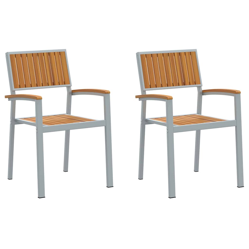 Stapelstoel 2 pcs Bruin 56 x 57 x 87 cm Massief Acaciahout is nu te koop bij PeponiXL, paradijselijk wonen!