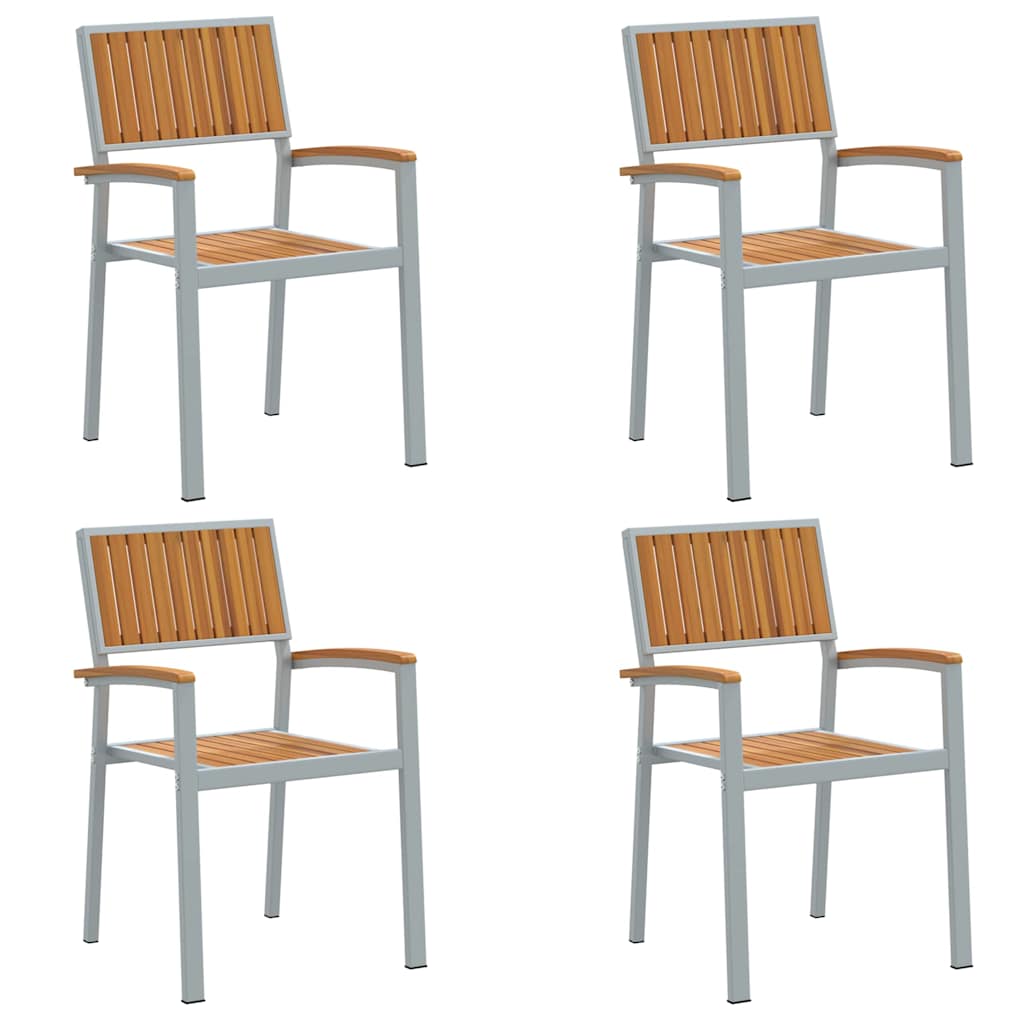 Stapelstoel 4 pcs Bruin 56 x 57 x 87 cm Massief Acaciahout is nu te koop bij PeponiXL, paradijselijk wonen!