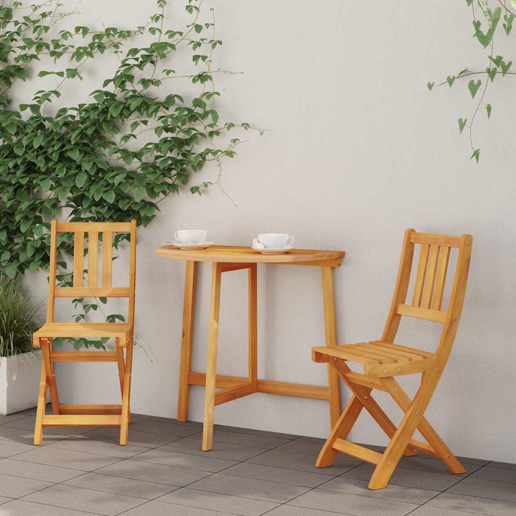 Bistrostoelen voor buiten met kussen 2 pcs Massief Acaciahout is nu te koop bij PeponiXL, paradijselijk wonen!