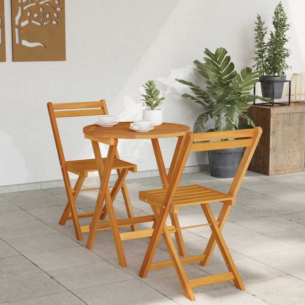 Tuin eettafelset 3 pcs Olie naturel Massief Acaciahout is nu te koop bij PeponiXL, paradijselijk wonen!