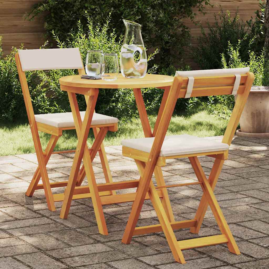 Tuin eettafelset 3 pcs Olie naturel Massief Acaciahout is nu te koop bij PeponiXL, paradijselijk wonen!