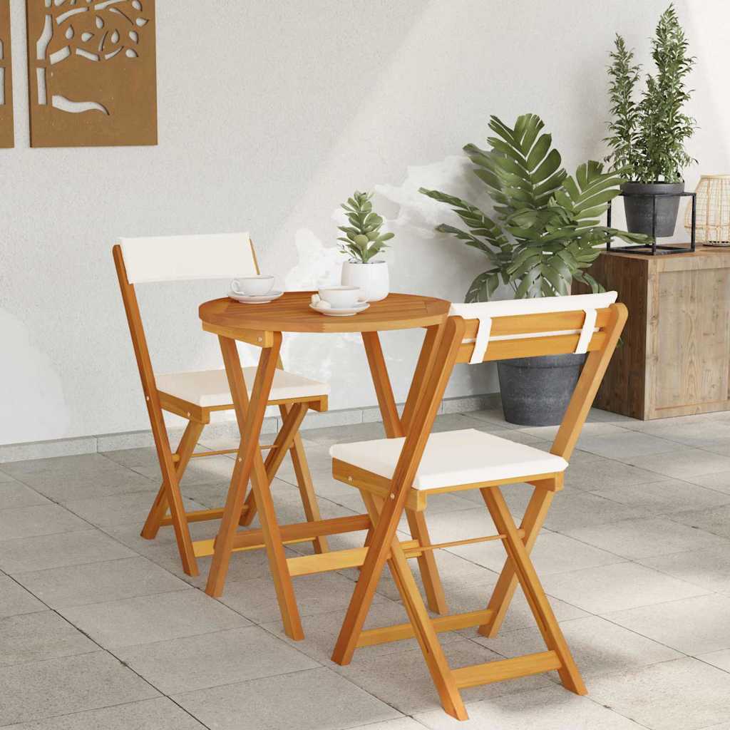 Tuin eettafelset 3 pcs Olie naturel Massief Acaciahout is nu te koop bij PeponiXL, paradijselijk wonen!