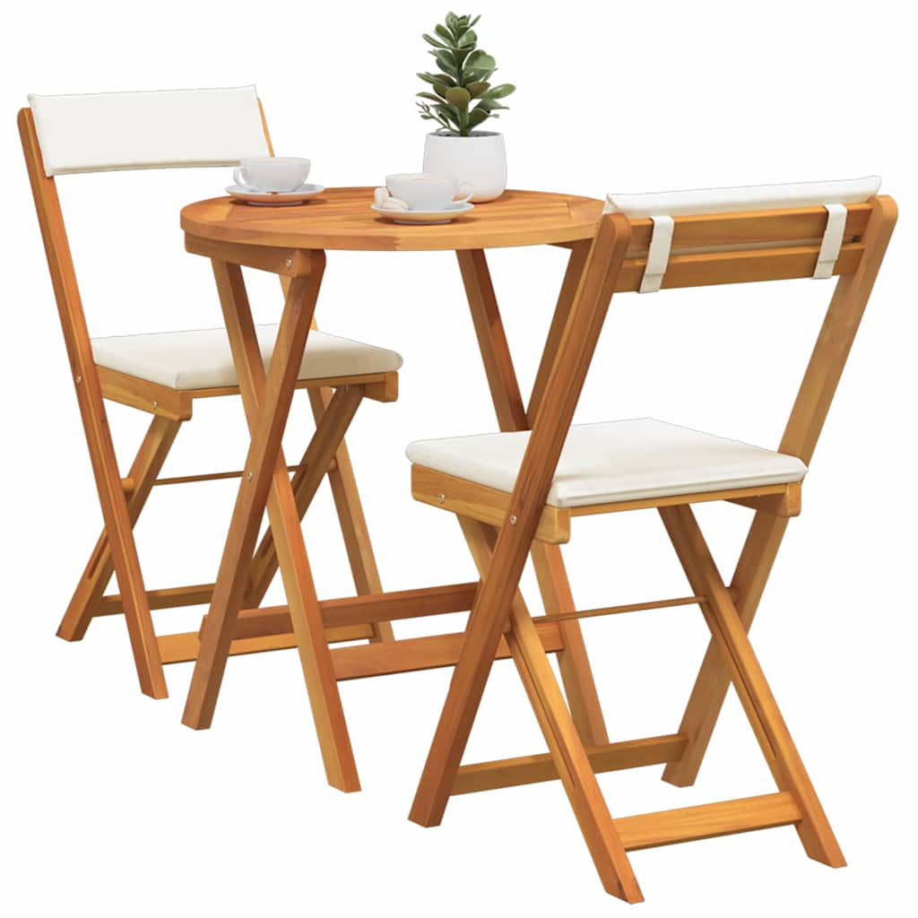 Tuin eettafelset 3 pcs Olie naturel Massief Acaciahout is nu te koop bij PeponiXL, paradijselijk wonen!