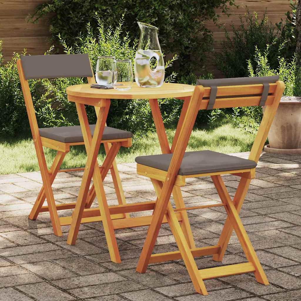 Tuin eettafelset 3 pcs Olie naturel Massief Acaciahout is nu te koop bij PeponiXL, paradijselijk wonen!