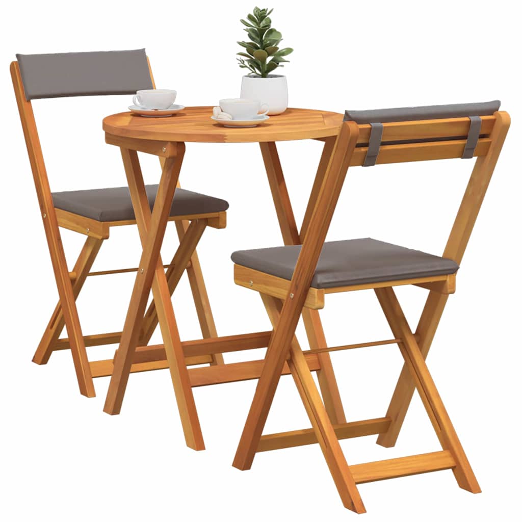 Tuin eettafelset 3 pcs Olie naturel Massief Acaciahout is nu te koop bij PeponiXL, paradijselijk wonen!
