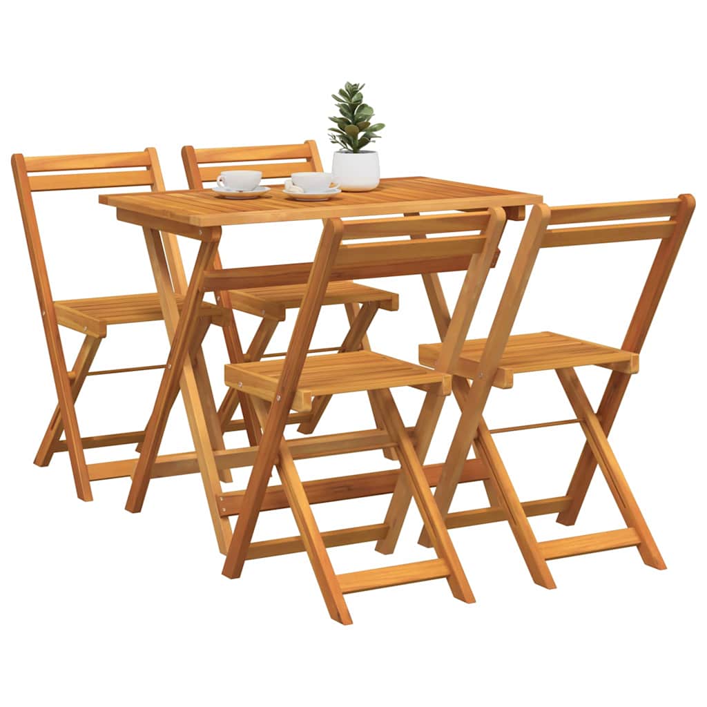 Bistroset 5 pcs Olie naturel Massief Acaciahout is nu te koop bij PeponiXL, paradijselijk wonen!