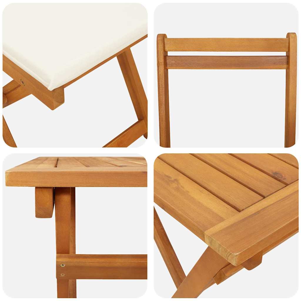 Bistroset met kussen 5 pcs Olie naturel Massief Acaciahout is nu te koop bij PeponiXL, paradijselijk wonen!