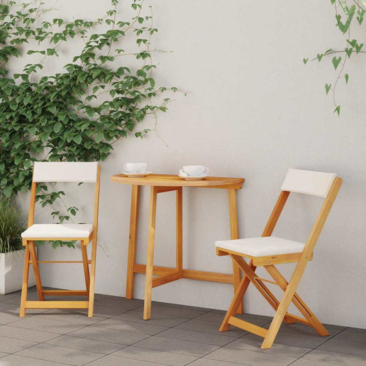 Bistroset met kussen 3 pcs Olie naturel Massief Acaciahout is nu te koop bij PeponiXL, paradijselijk wonen!