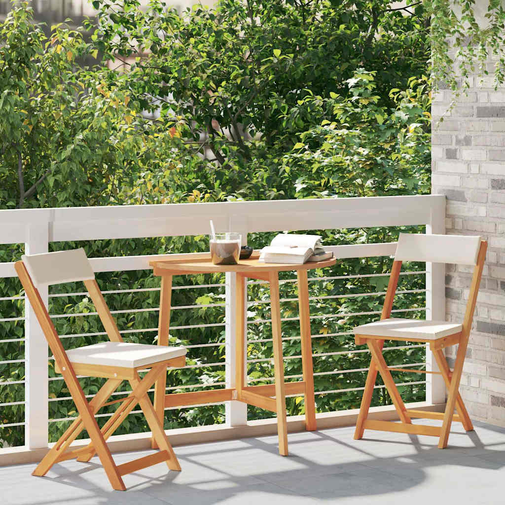Bistroset met kussen 3 pcs Olie naturel Massief Acaciahout is nu te koop bij PeponiXL, paradijselijk wonen!