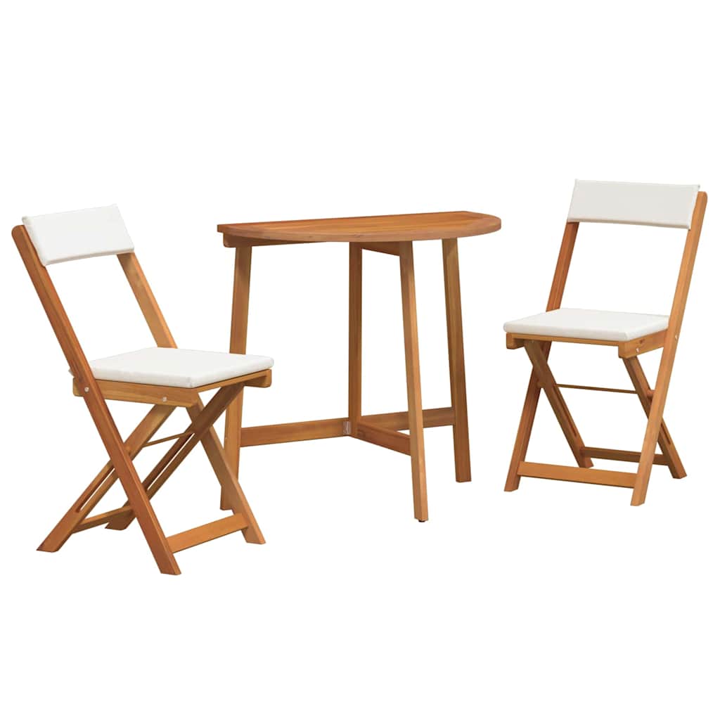 Bistroset met kussen 3 pcs Olie naturel Massief Acaciahout is nu te koop bij PeponiXL, paradijselijk wonen!