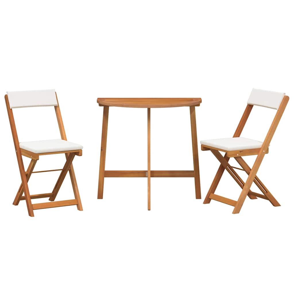 Bistroset met kussen 3 pcs Olie naturel Massief Acaciahout is nu te koop bij PeponiXL, paradijselijk wonen!
