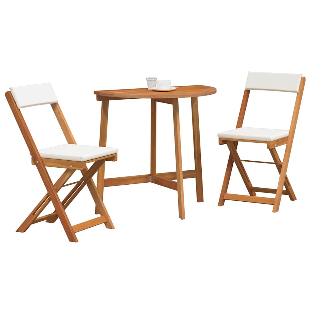 Bistroset met kussen 3 pcs Olie naturel Massief Acaciahout is nu te koop bij PeponiXL, paradijselijk wonen!