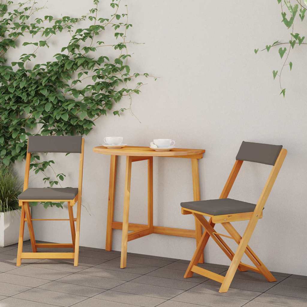 Bistroset met kussen 3 pcs Olie naturel Massief Acaciahout is nu te koop bij PeponiXL, paradijselijk wonen!