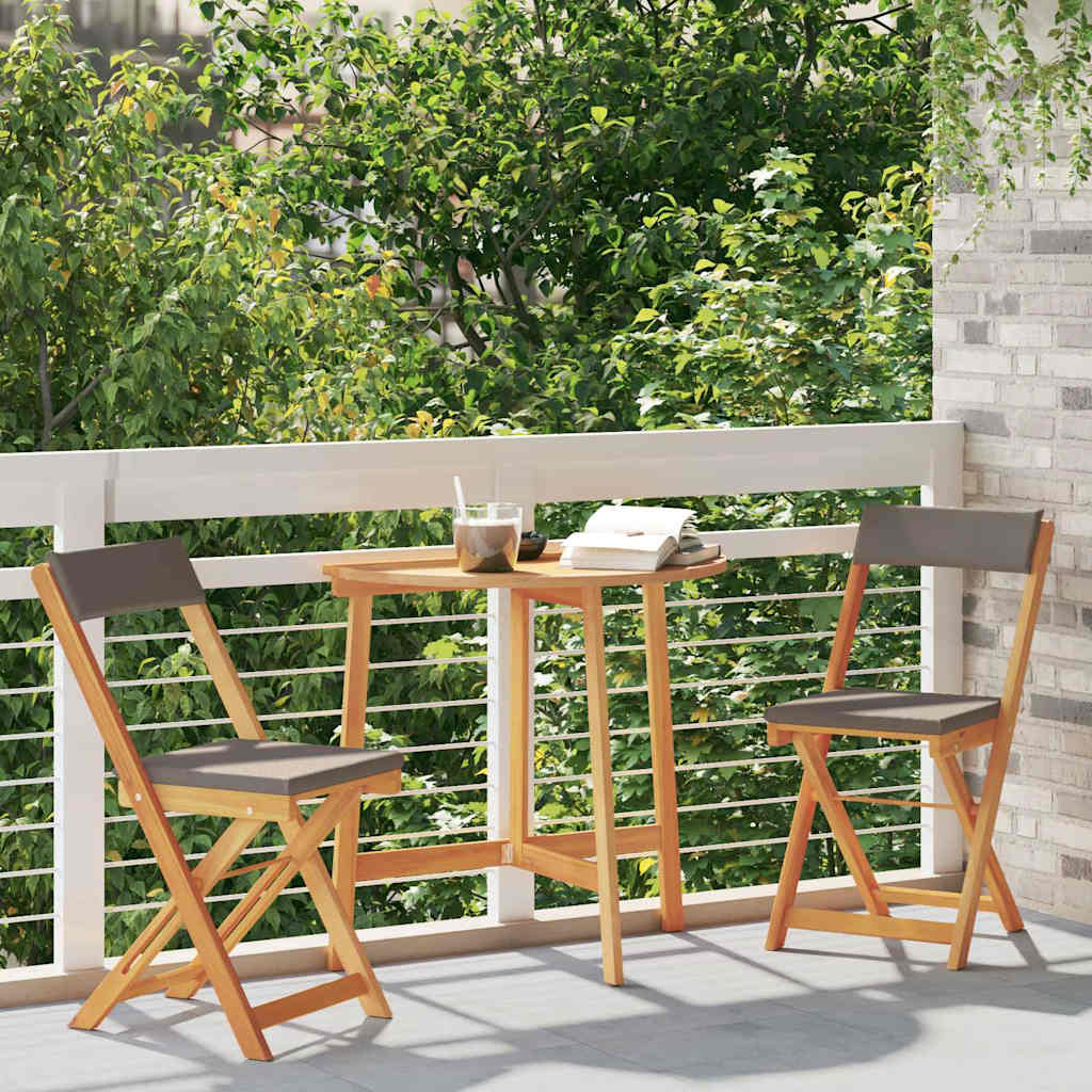 Bistroset met kussen 3 pcs Olie naturel Massief Acaciahout is nu te koop bij PeponiXL, paradijselijk wonen!