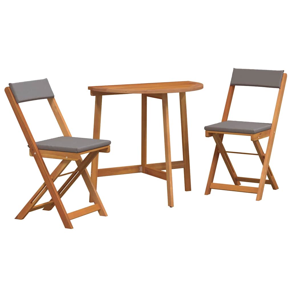 Bistroset met kussen 3 pcs Olie naturel Massief Acaciahout is nu te koop bij PeponiXL, paradijselijk wonen!