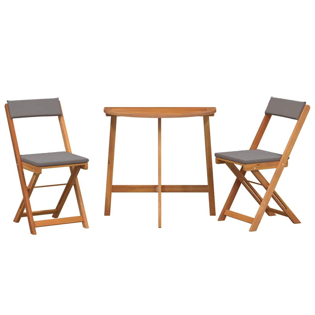 Bistroset met kussen 3 pcs Olie naturel Massief Acaciahout is nu te koop bij PeponiXL, paradijselijk wonen!