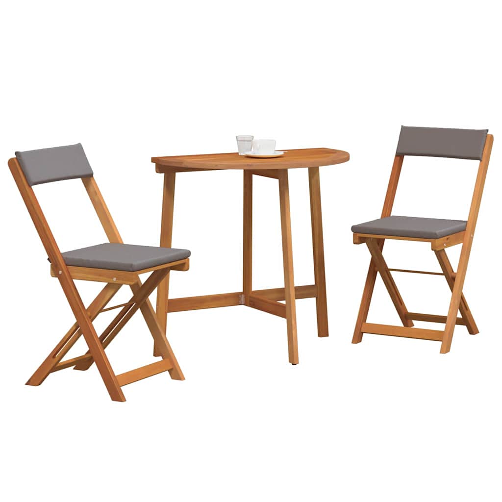 Bistroset met kussen 3 pcs Olie naturel Massief Acaciahout is nu te koop bij PeponiXL, paradijselijk wonen!