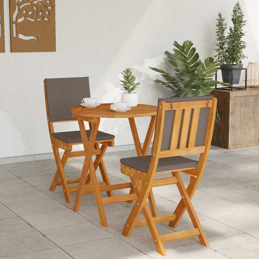 Bistroset met kussen 3 pcs Olie naturel Massief Acaciahout is nu te koop bij PeponiXL, paradijselijk wonen!