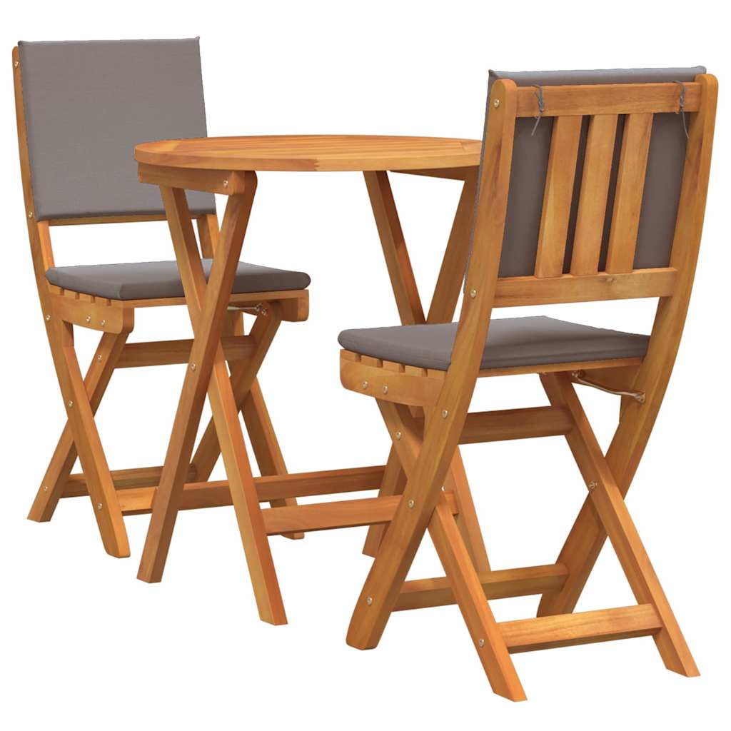 Bistroset met kussen 3 pcs Olie naturel Massief Acaciahout is nu te koop bij PeponiXL, paradijselijk wonen!