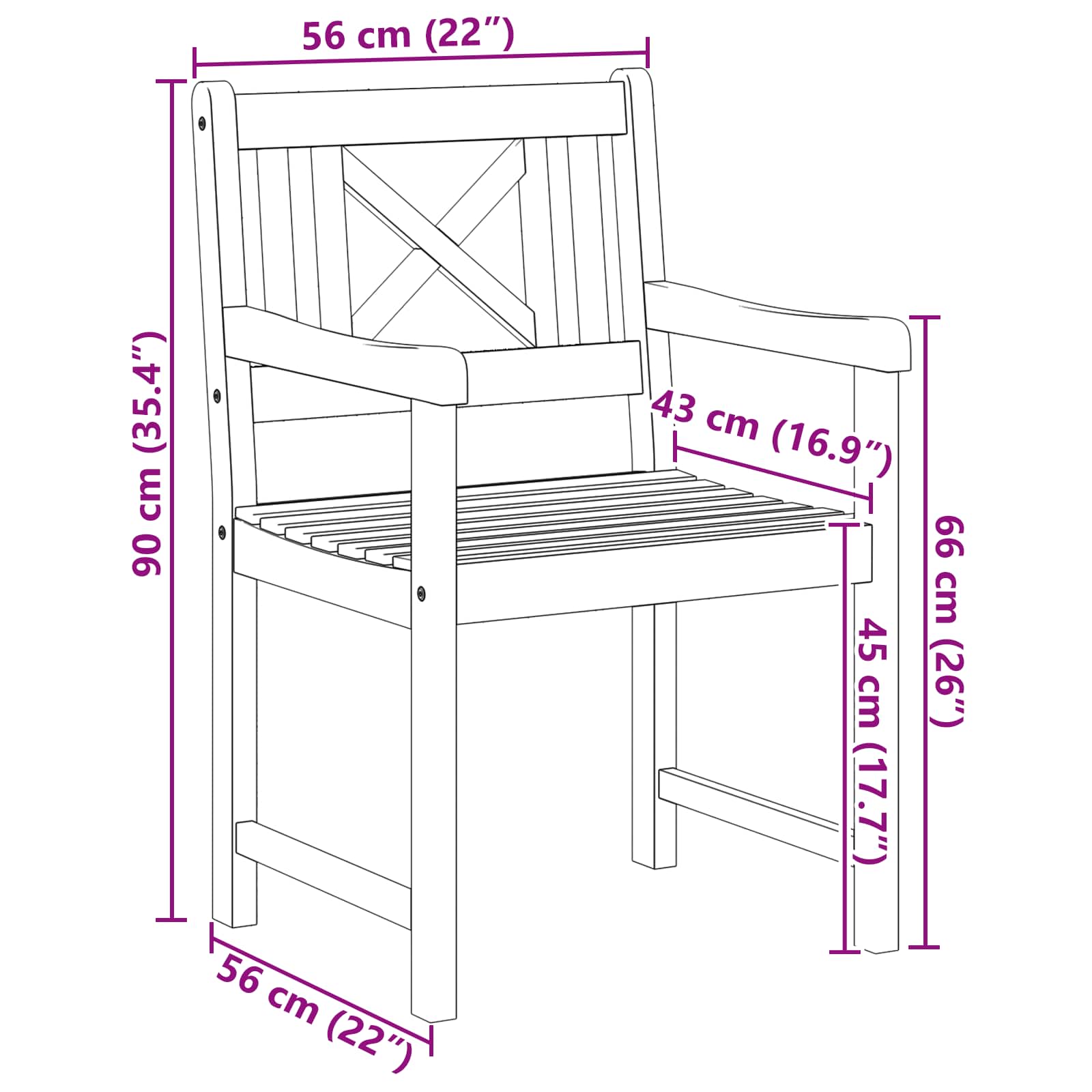 Tuinbank 2 pcs Naturel 56 x 55,5 x 90 cm Massief Acaciahout is nu te koop bij PeponiXL, paradijselijk wonen!